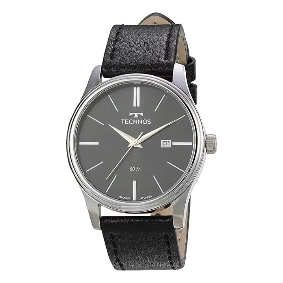Relógio Masculino Analógico Technos Aço e Couro