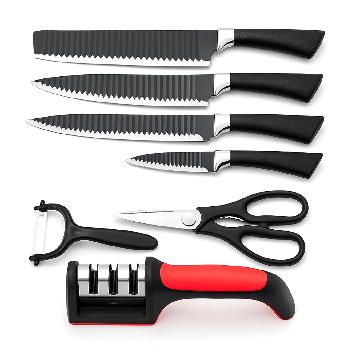 presente de amigo secreto até R$50-presente para homem-presente para homens-Jogo Facas Inox Kit 7 Peças