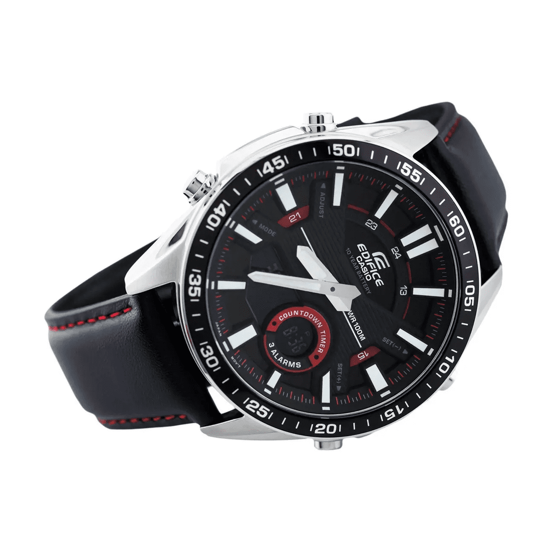 Relógio Casio Masculino Edifice Couro Efv-c100l-1avdf